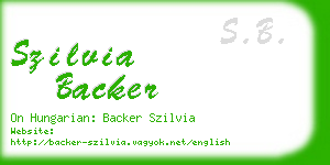 szilvia backer business card